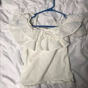 White off the shoulder crop top